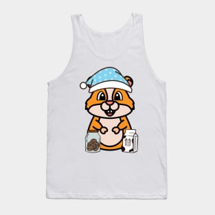 Cute hamster is having a midnight snack Tank Top